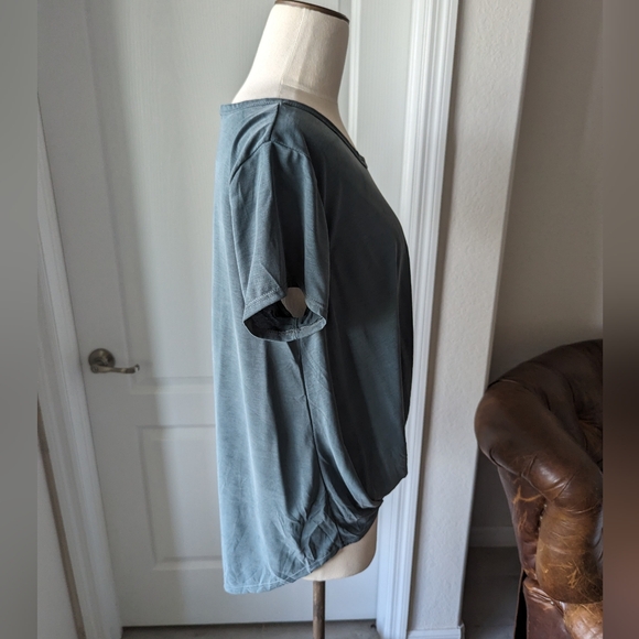 Dusty Teal Jersey Knit Top - Picture 5 of 6
